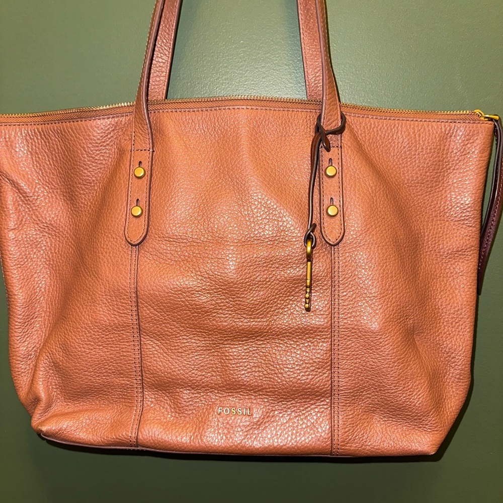FOSSIL Jenna Tote Genuine Leather Y2K Bag - Picture 3 of 13
